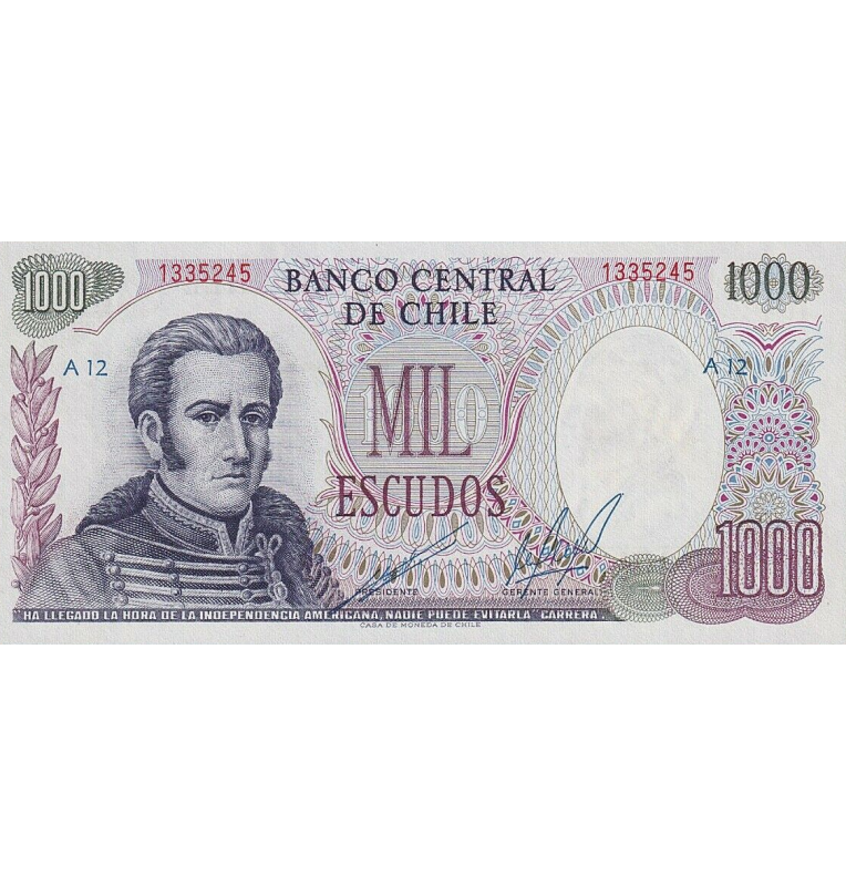 Chile 1000 Escudos 1967 ND Pick 146